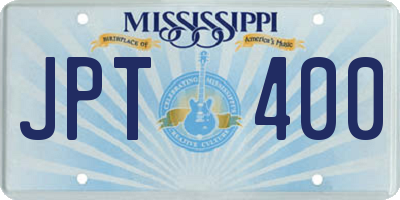 MS license plate JPT400