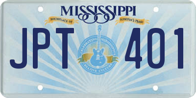 MS license plate JPT401