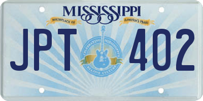 MS license plate JPT402