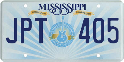 MS license plate JPT405