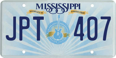 MS license plate JPT407