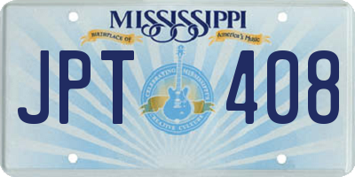 MS license plate JPT408