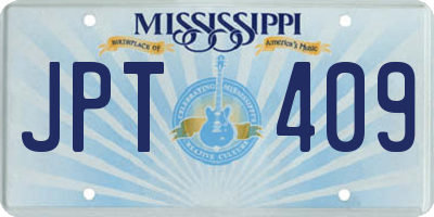 MS license plate JPT409