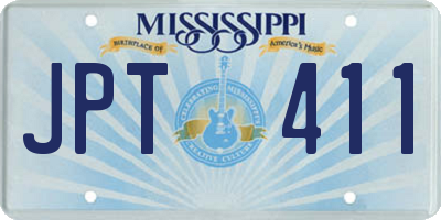 MS license plate JPT411
