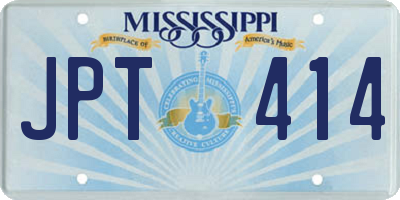 MS license plate JPT414