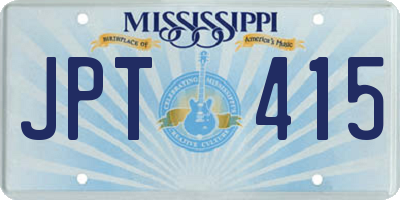 MS license plate JPT415