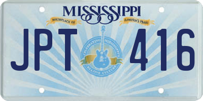 MS license plate JPT416