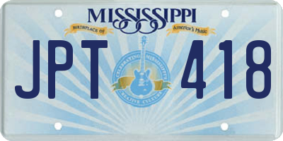 MS license plate JPT418