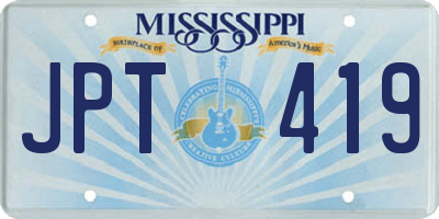 MS license plate JPT419