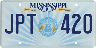 MS license plate JPT420