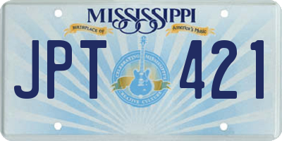 MS license plate JPT421