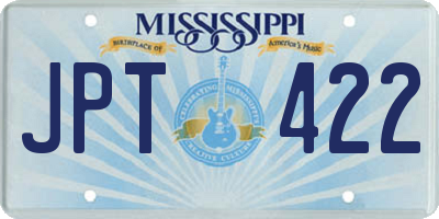MS license plate JPT422