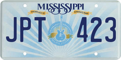 MS license plate JPT423
