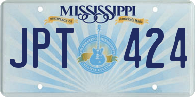 MS license plate JPT424