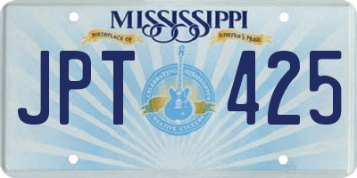 MS license plate JPT425