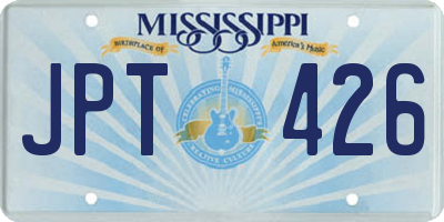 MS license plate JPT426