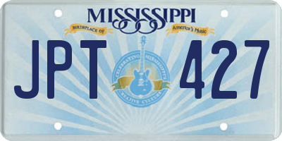 MS license plate JPT427
