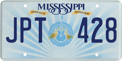 MS license plate JPT428