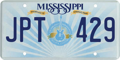 MS license plate JPT429