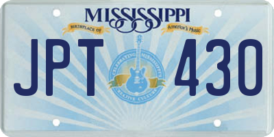 MS license plate JPT430