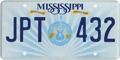 MS license plate JPT432