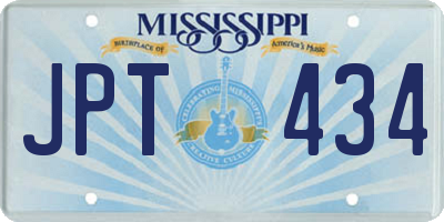 MS license plate JPT434