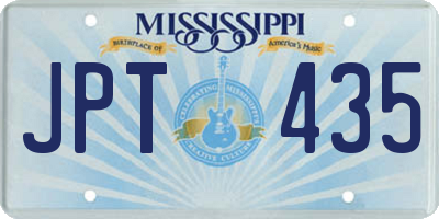 MS license plate JPT435