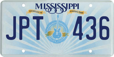 MS license plate JPT436