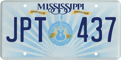 MS license plate JPT437