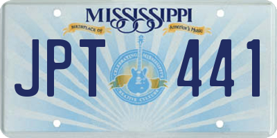 MS license plate JPT441