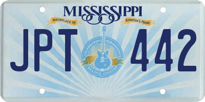 MS license plate JPT442