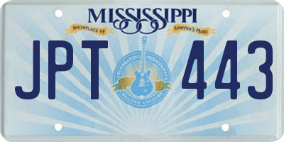MS license plate JPT443