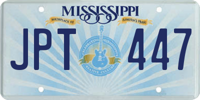 MS license plate JPT447