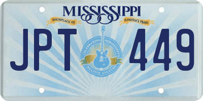 MS license plate JPT449