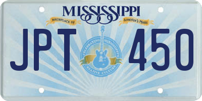 MS license plate JPT450