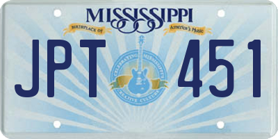 MS license plate JPT451