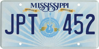 MS license plate JPT452