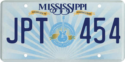 MS license plate JPT454