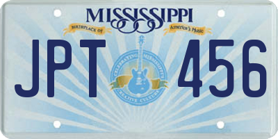 MS license plate JPT456