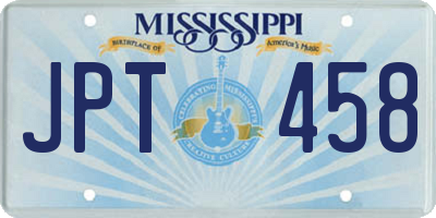 MS license plate JPT458