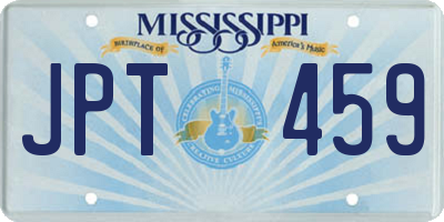 MS license plate JPT459