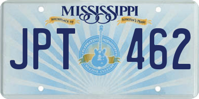 MS license plate JPT462