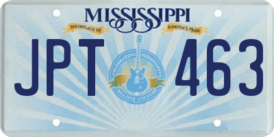 MS license plate JPT463
