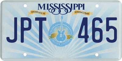 MS license plate JPT465