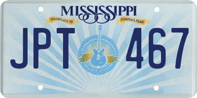 MS license plate JPT467