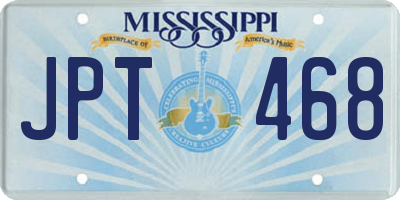 MS license plate JPT468