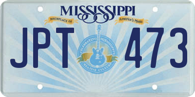 MS license plate JPT473