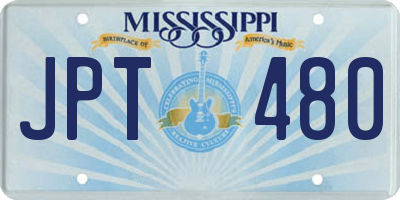 MS license plate JPT480