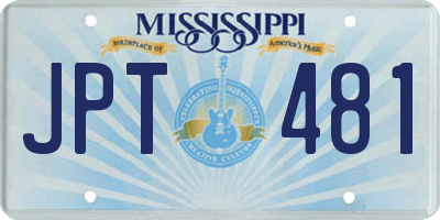 MS license plate JPT481