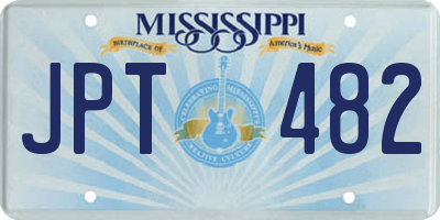 MS license plate JPT482